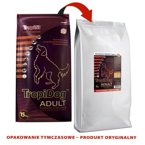 Tropidog Super Premium Adult Medium & Large Breed Kurczak I Łosoś 15kg Tropidog