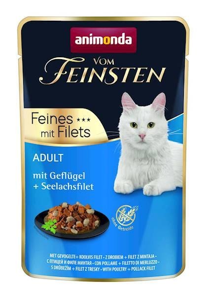 ANIMONDA Cat Vom Feinsten Adult Drób + Filet Z Mintaja Saszetka 85g Animonda