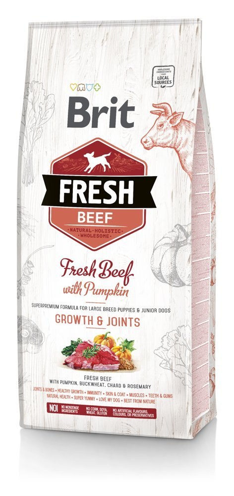 Brit Fresh Beef & Pumpkin Puppy Large Growth & Joints 12kg Brit