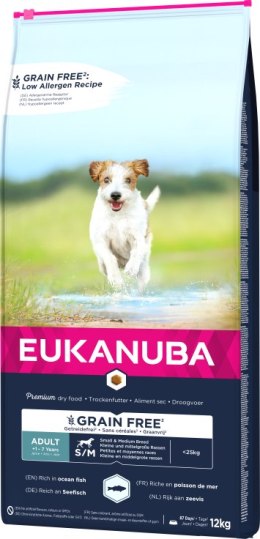 Eukanuba Adult Small&Medium Grain Free Łosoś 12kg Eukanuba
