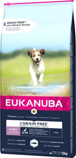 Eukanuba Puppy&Junior Small/Medium Grain Free Łosoś 12kg Eukanuba