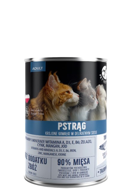 PetRepublic Pstrąg Krojone Kawałki W Delikatnym Sosie 400g Pet Republic