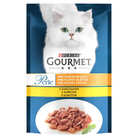 Purina Gourmet Perle Karma dla kotów mini fileciki w sosie z kurczakiem 85 g Gourmet