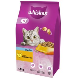 WHISKAS Sterile 1,4kg - sucha karma dla kotów po sterylizacji z kurczakiem Whiskas