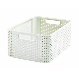 Curver Koszyk Z Pokrywą Rattan Style M Kremowy Curver