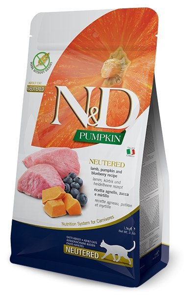Farmina N&D Pumpkin Feline Lamb & Blueberry Neutered Adult 300g Farmina