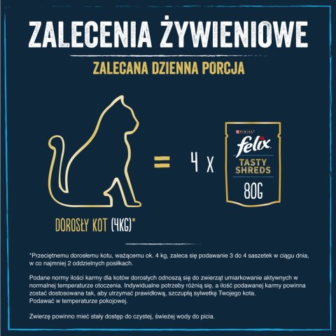 Felix Tasty Shreds Karma Dla Kota Z Łososiem I Tuńczykiem W Sosie 4x80g Felix