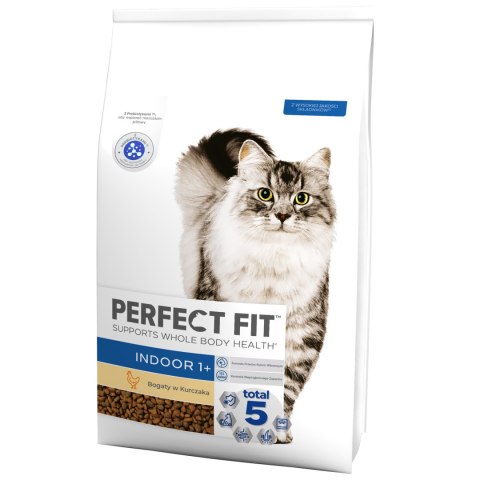 Perfect Fit™ - sucha karma pełnoporcjowa dla dorosłych kotów niewychodzących, bogata w kurczaka 7kg Perfect Fit