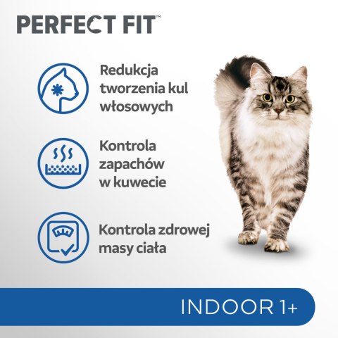 Perfect Fit™ - sucha karma pełnoporcjowa dla dorosłych kotów niewychodzących, bogata w kurczaka 7kg Perfect Fit