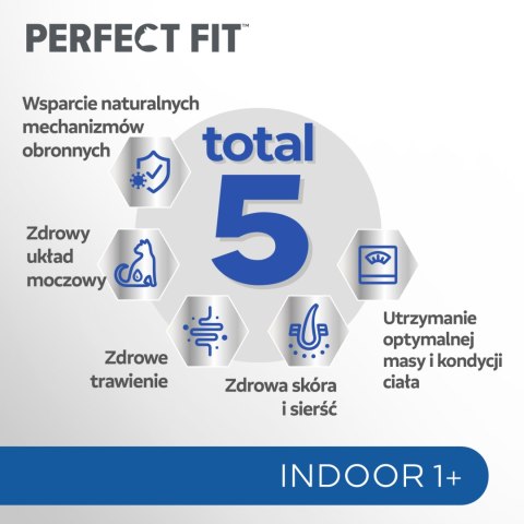 Perfect Fit™ - sucha karma pełnoporcjowa dla dorosłych kotów niewychodzących, bogata w kurczaka 7kg Perfect Fit