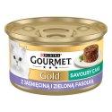 Purina Gourmet Gold Savoury Cake z jagnięciną i zieloną fasolką 85g Gourmet