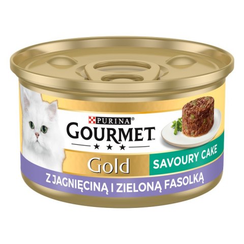 Purina Gourmet Gold Savoury Cake z jagnięciną i zieloną fasolką 85g Gourmet
