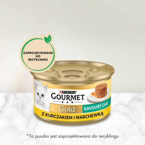 Purina Gourmet Gold Savoury Cake z kurczakiem i marchewką 85g Gourmet