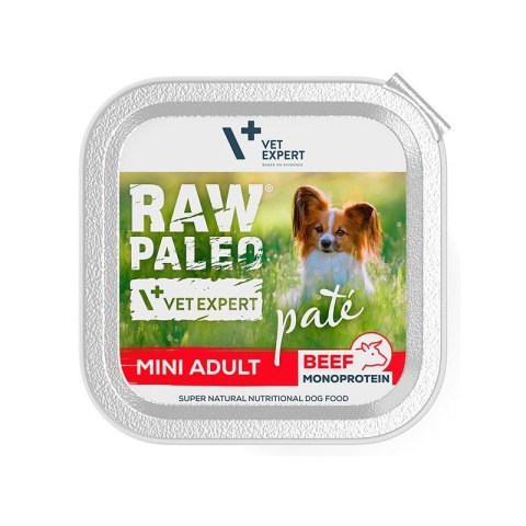 Vetexpert RAW PALEO PATE MINI adult beef 150g - wołowina tacka RAW PALEO