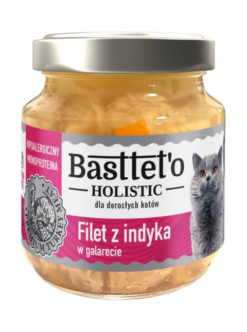 Basttet'o Holistic Filet Z Indyka W Galarecie Dla Kotów 130g Basttet'o