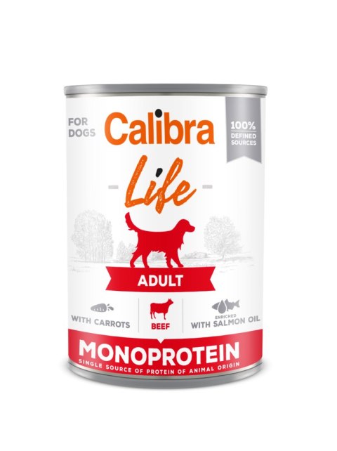 Calibra Dog Life Adult Beef With Carrots Karma Dla Psa 400g Calibra