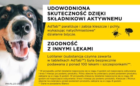 Elanco AdTab 225mg Tabletka Na Pchły I Kleszcze Dla Psów 5,5-11kg Elanco