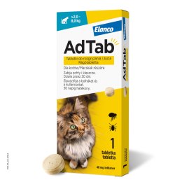 Elanco AdTab Tabletka Na Pchły I Kleszcze Dla Kotów 2-8kg 48mg Elanco
