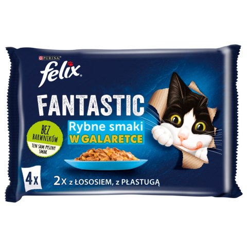 Felix Rybne Smaki W Galaretce Z Łososiem I Gładzicą 4x85g Felix