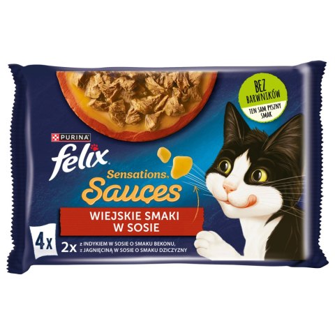 Felix Sensations Sauces Karma Dla Kota Wiejskie Smaki W Sosie 4x85g Felix