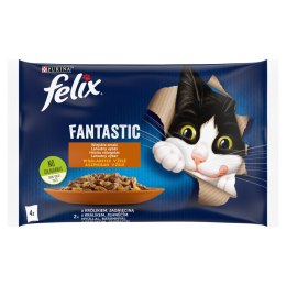 Felix Wiejskie Smaki W Galaretce Z Królikiem I Jagnięciną 4x85g Felix