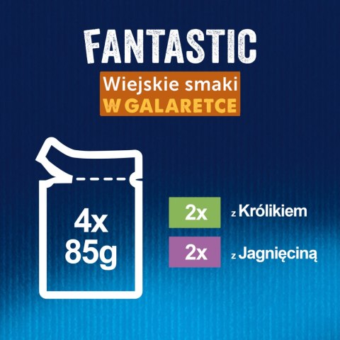 Felix Wiejskie Smaki W Galaretce Z Królikiem I Jagnięciną 4x85g Felix