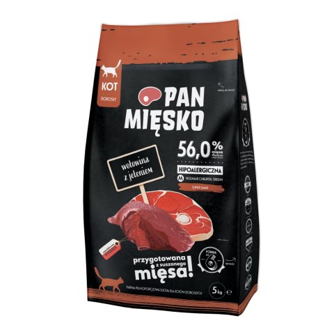 PAN MIĘSKO Wołowina Z Jeleniem M Dla Kota 5kg PAN MI�SKO