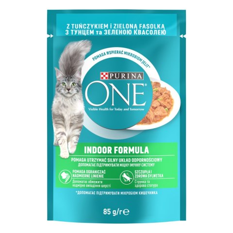 Purina One Indoor Formula Karma Dla Kota Z Tuńczykiem I Zieloną Fasolką 85g PURINA ONE