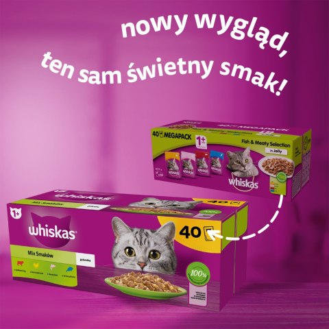 Whiskas Adult Saszetki 40 x 85g Mix Smaków - Mokra Karma Dla Kota Whiskas