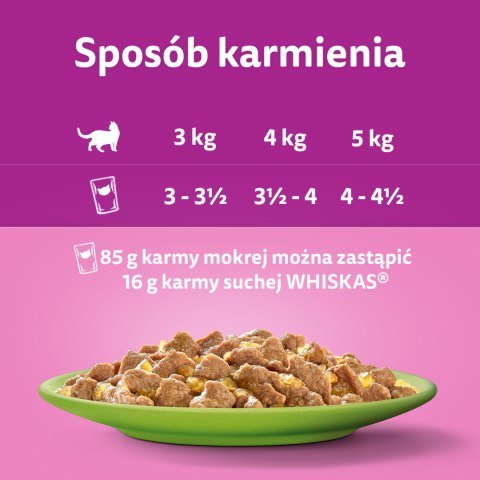 Whiskas Adult Saszetki 40 x 85g Mix Smaków - Mokra Karma Dla Kota Whiskas