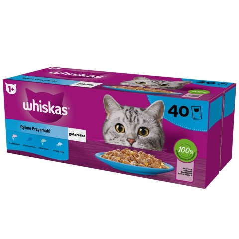 Whiskas Adult Saszetki 40 x 85g Rybne Przysmaki - Mokra Karma Dla Kota Whiskas