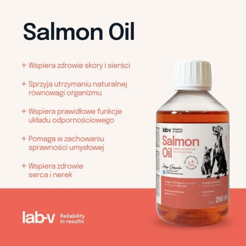 Lab-V Olej Z Łososia 100% Dla Psa I Kota W Każdym Wieku 250ml LAB-V