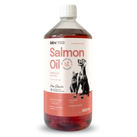 Lab-v Olej Z Łososia 100% Dla Psa i Kota 1000ml LAB-V