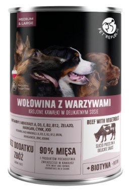 PetRepublic Wołowina Z Warzywami Krojone Kawałki W Delikatnym Sosie 1250g Pet Republic