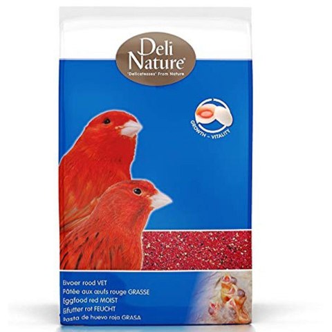 Deli Nature Eggfood Red Moist - wilgotna jajeczna karma dla kanarków czerwonych i łuszczaków 1 kg Deli Nature