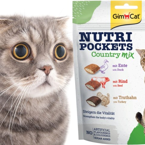 GimCat Nutri Pockets Country MIX - kocie przysmaki multiwitamina 150g Gimdog / Gimcat