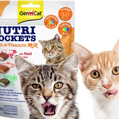 GimCat Nutri Pockets Malt MIX - kocie przysmaki na kłaczki i stawy 150g Gimdog / Gimcat