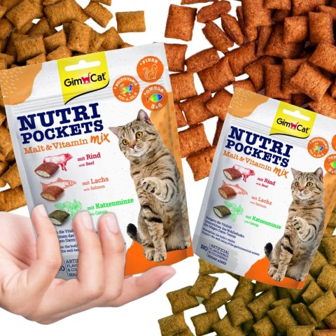 GimCat Nutri Pockets Malt MIX - kocie przysmaki na kłaczki i stawy 150g Gimdog / Gimcat