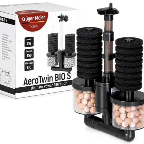 Kruger Meier AeroTwin BIO S - filtr wewnętrzny gąbkowy z biofiltracją Kruger Meier