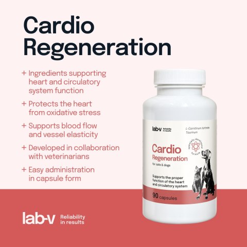 Lab-v Cardio Regeneration 90 kapsułek - wsparcie serca dla psów i kotów LAB-V