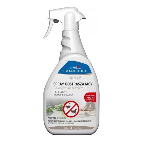 Francodex - spray odstraszający psy, koty, kuny do wewnątrz i na zewnątrz 500ml Francodex