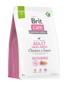 BRIT CARE® Dog Sustainable Adult Small Breed Chicken & Insect Karma Dla Psów Małych Ras Z Kurczakiem I Insektami 3 Kg Brit