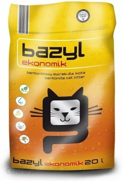 Bazyl Ekonomik Żwirek Bentonitowy Dla Kota 20l Celpap sp. z o.o
