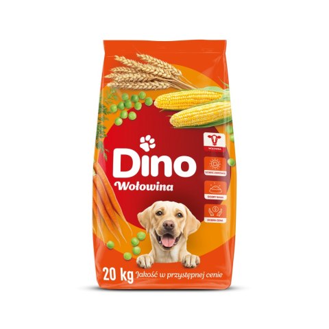 Dino Sucha Karma z Wołowiną dla Psów 20kg Cargill
