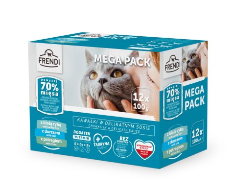 Frendi saszetki dla kota 12x100g - pełnoporcjowa karma w kawałkach w sosie Frendi