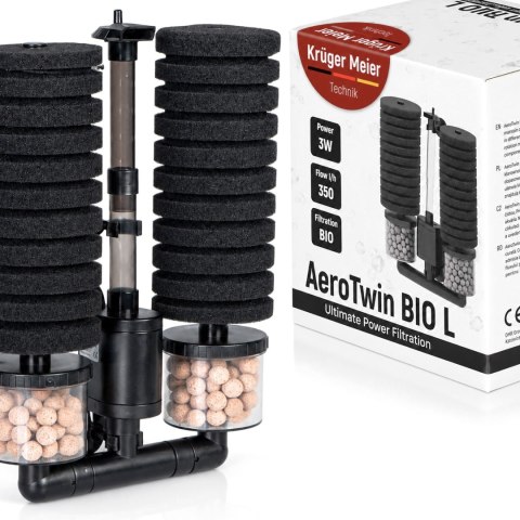 Kruger Meier AeroTwin BIO L - filtr wewnętrzny gąbkowy z biofiltracją Kruger Meier