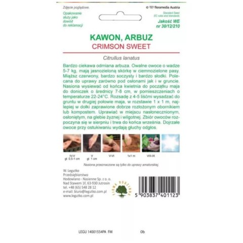 Arbuz (Kawon) 'Crimson Sweet' - miąższ czerwony W.Legutko