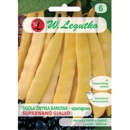 Fasola szparagowa karłowa 'Supernano Giallo' - żółtostrąkowa, strąki typu wstęga, średnio wczesna W.Legutko