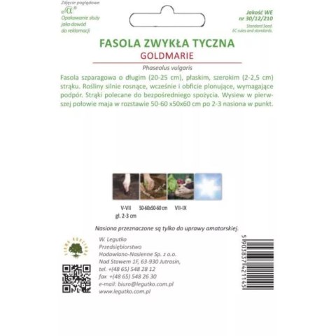 Fasola szparagowa tyczna żółtostrąkowa Goldmarie Mamut W.Legutko