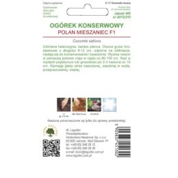 Nasiona ogórka gruntowego konserwowego Polan F1, śr. wczesny W.Legutko